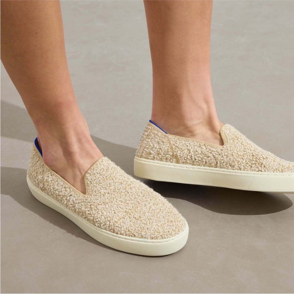 Rothy’s The Original Slip-On Shoes Honeybun Boucle Sneakers Women’s Size 8
